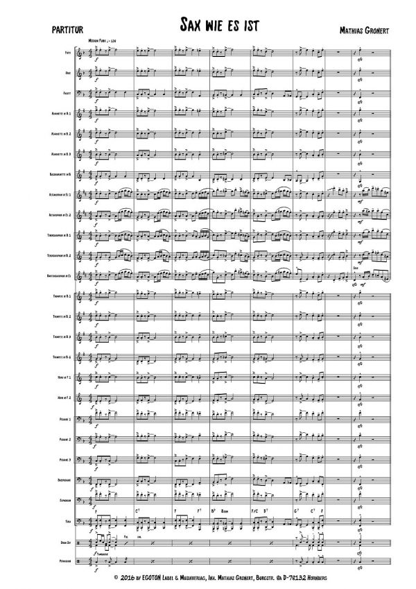 Sax wie es ist, Solo-Funk für Saxophone von Mathias Gronert
